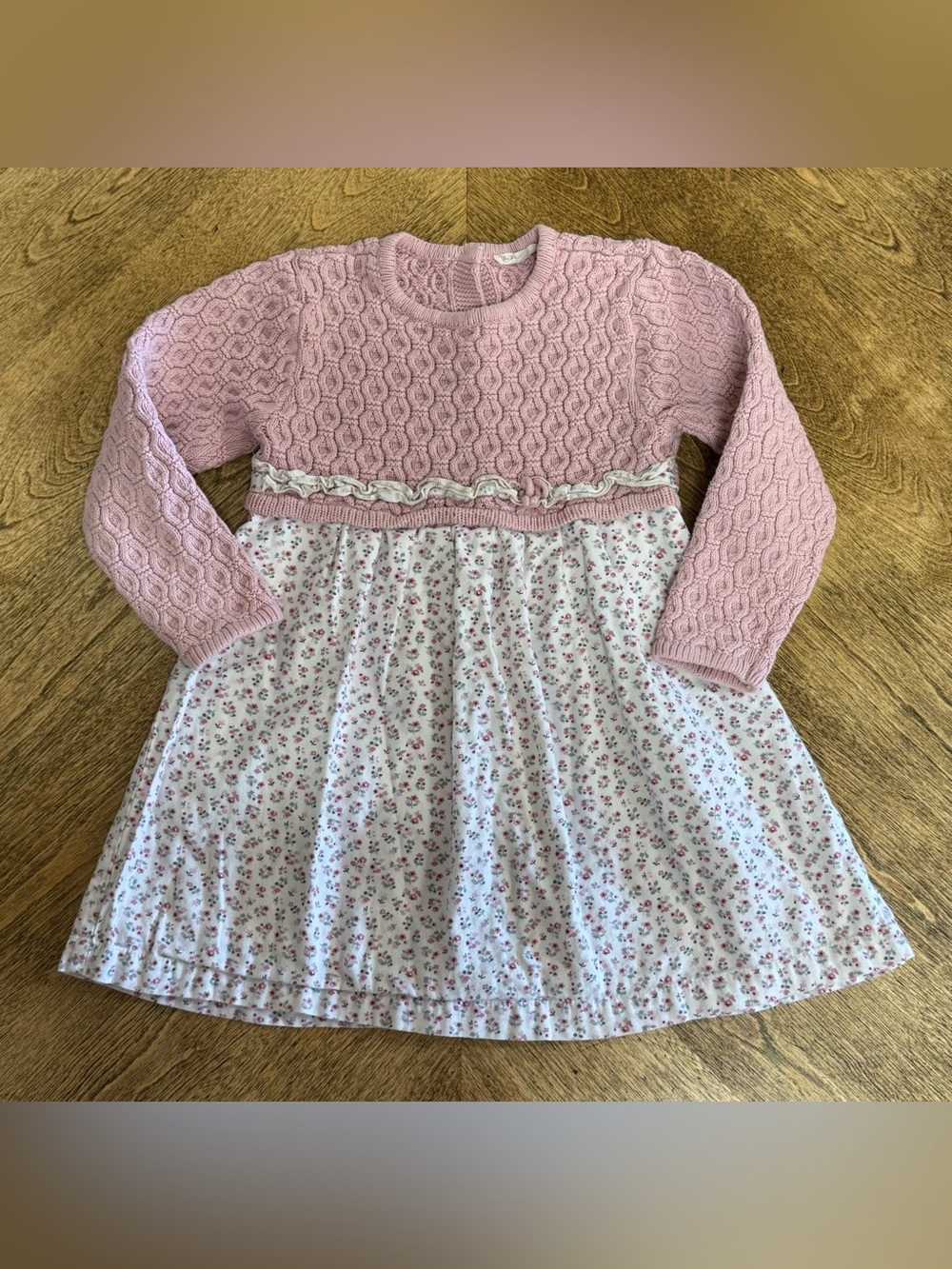 Dave Bella Girls Size 3y Cotton Dress with Knitted Top